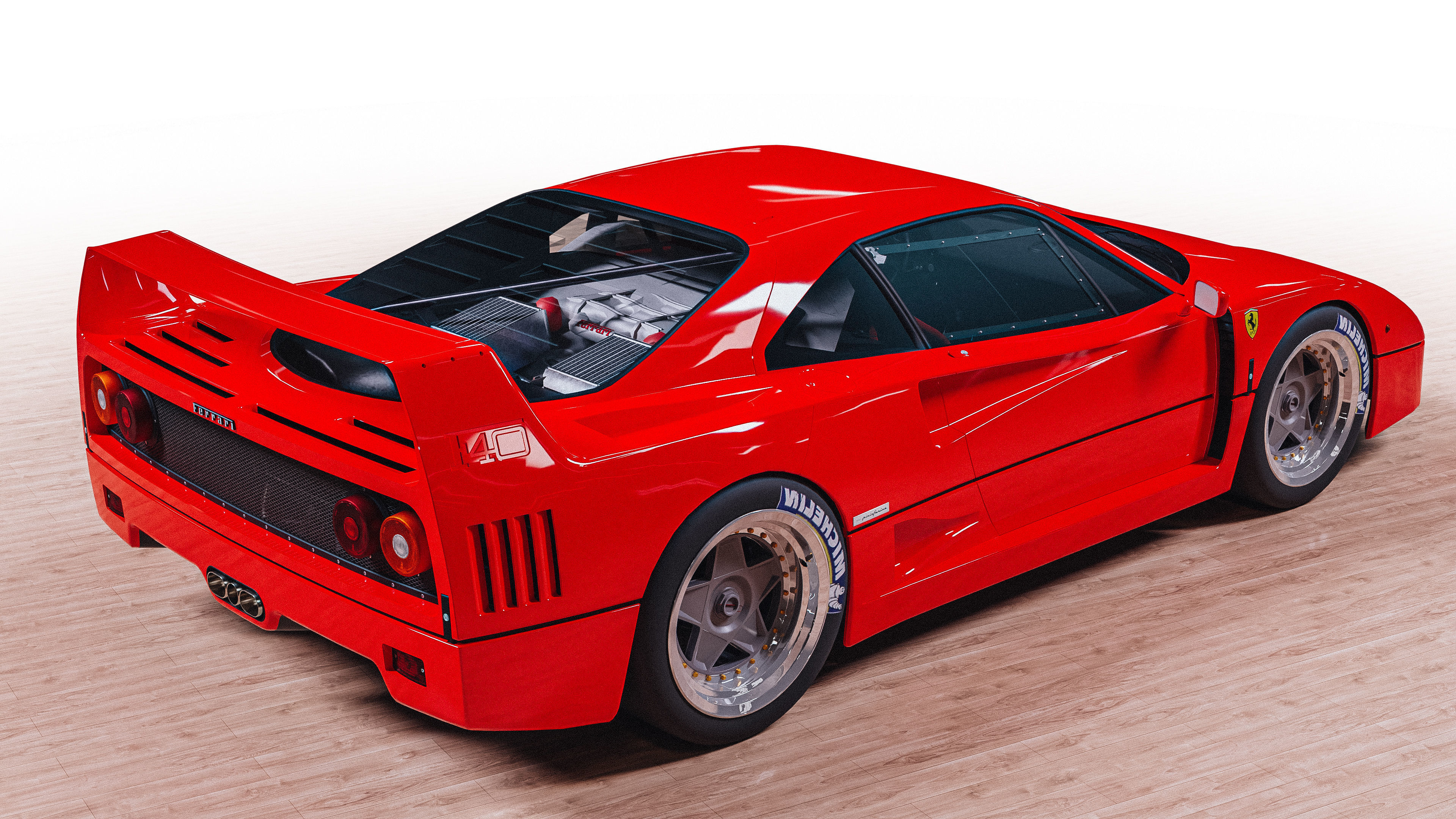 Ferrari F40 Low-poly 3D model_8