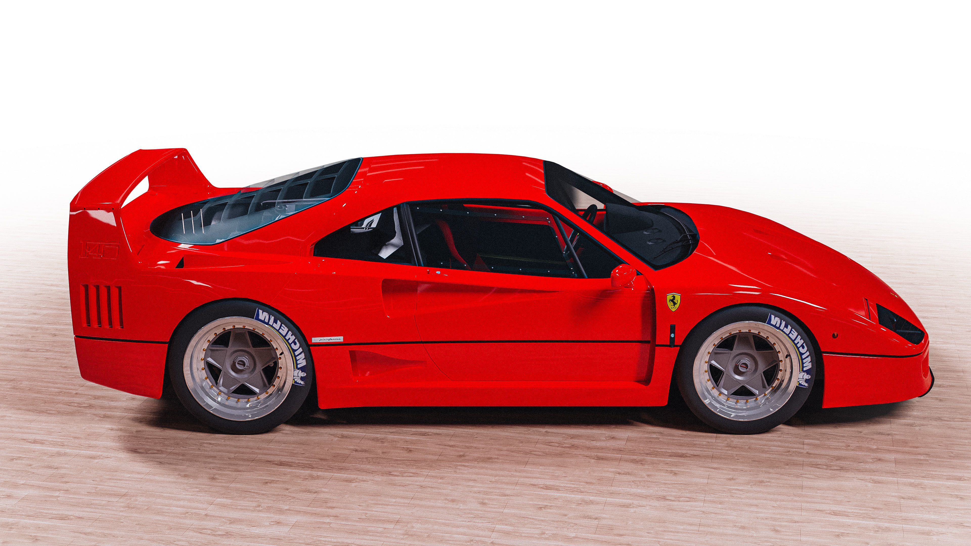 Ferrari F40 Low-poly 3D model_7