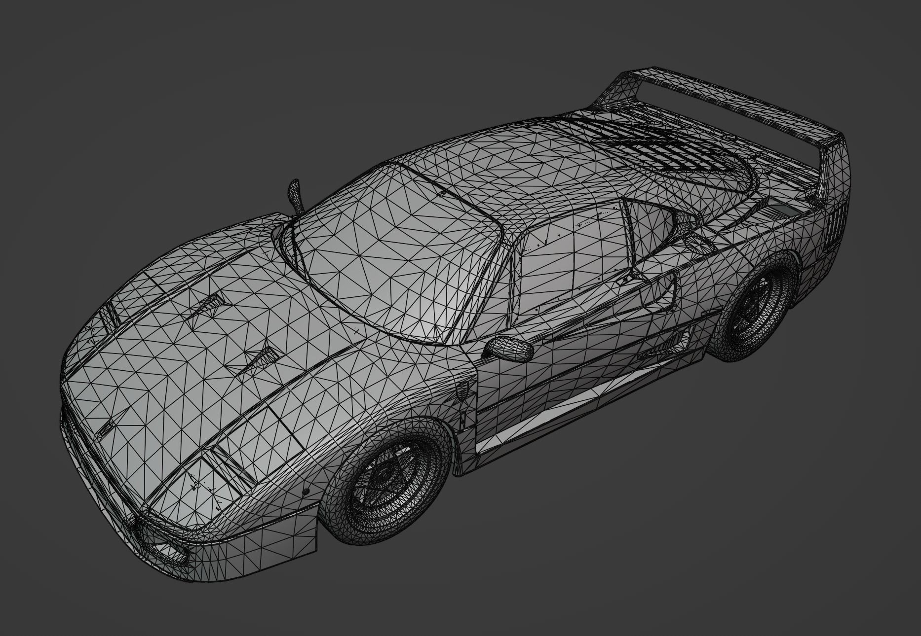 Ferrari F40 Low-poly 3D model_16