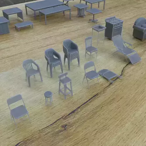 INDOOR FURNITURE 1-35 FOR DIORAMA MINIATURE SUPPORTED STL 3D print model