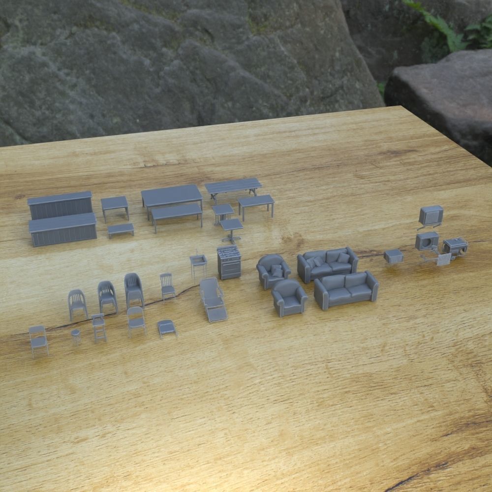 INDOOR FURNITURE 1-35 FOR DIORAMA MINIATURE SUPPORTED STL 3D print model_4