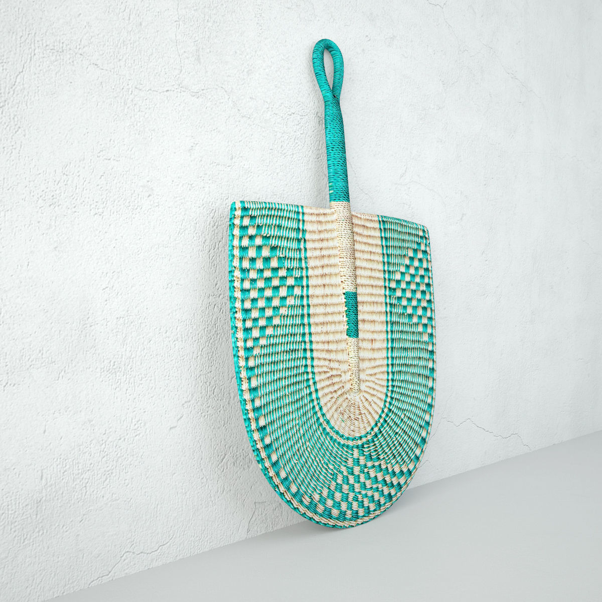 African Handwoven Fan 8 3D model_3