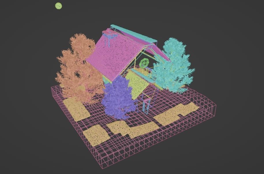 SNOWY Winter House Low-poly 3D model_5