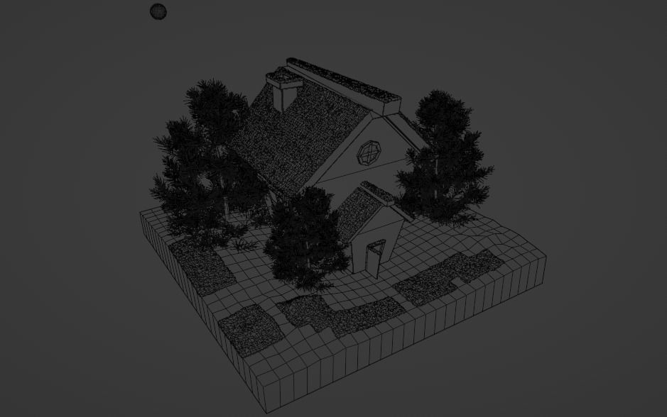 SNOWY Winter House Low-poly 3D model_8