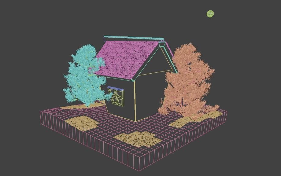 SNOWY Winter House Low-poly 3D model_7