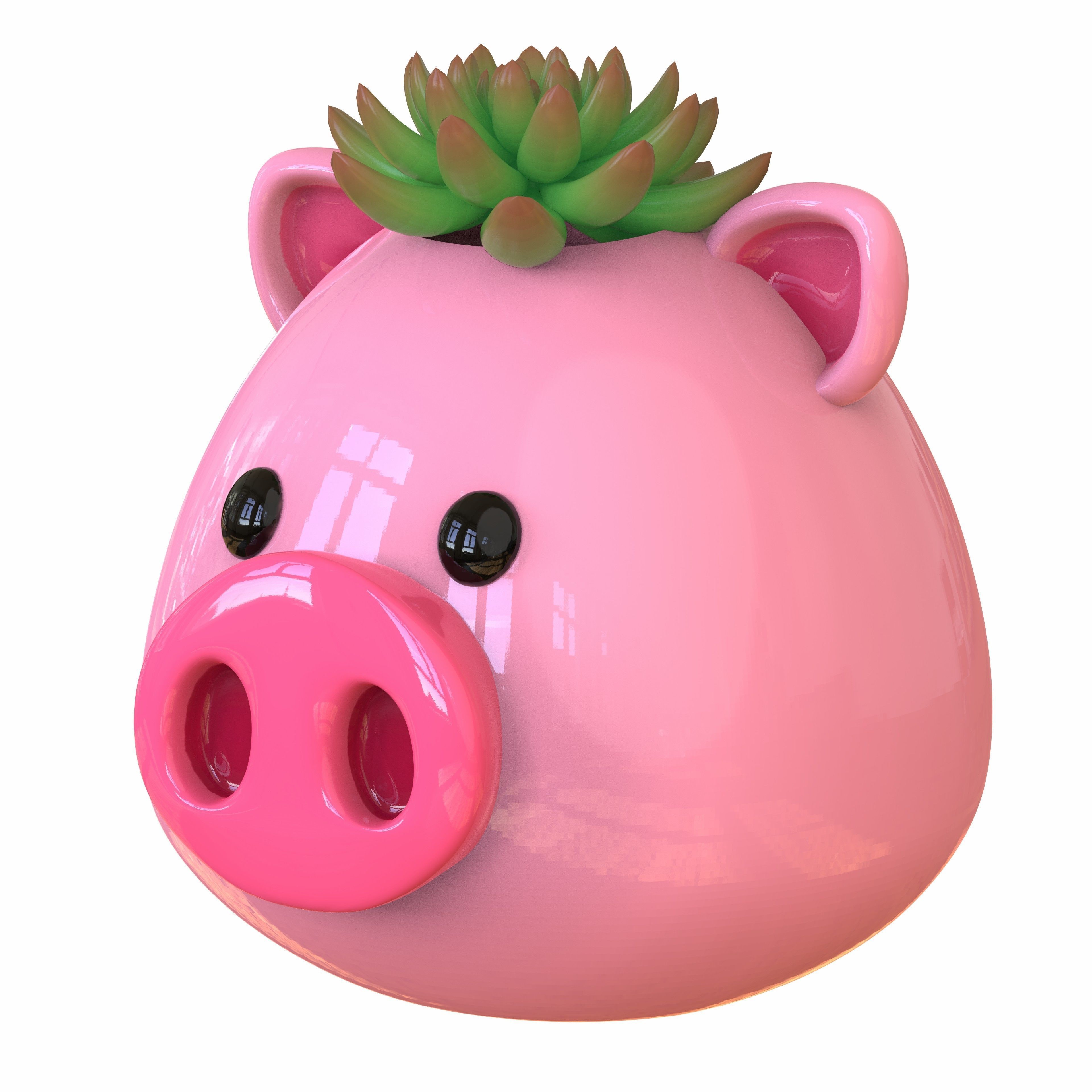 Cute animal Pot Decor 3D print model_13