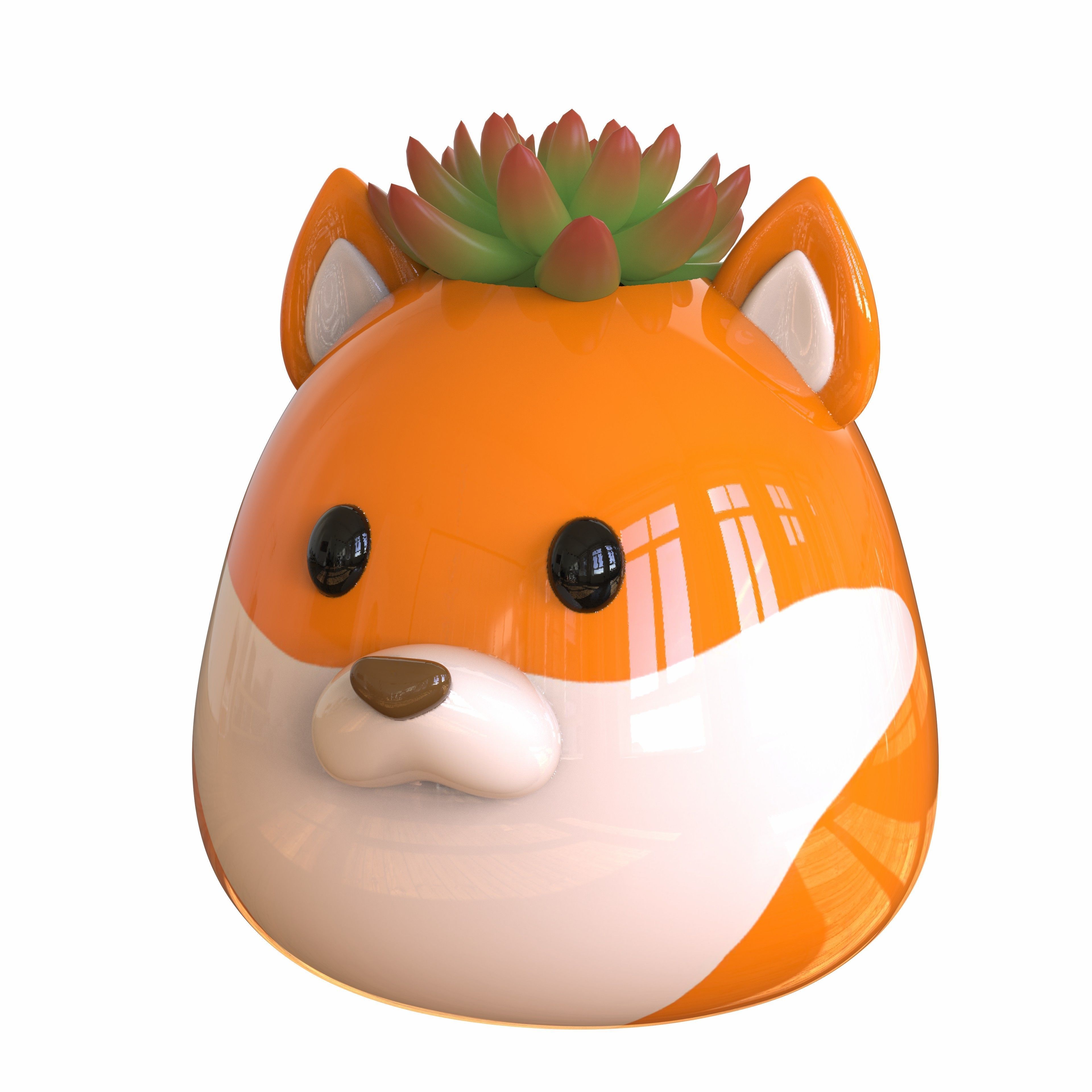 Cute animal Pot Decor 3D print model_10