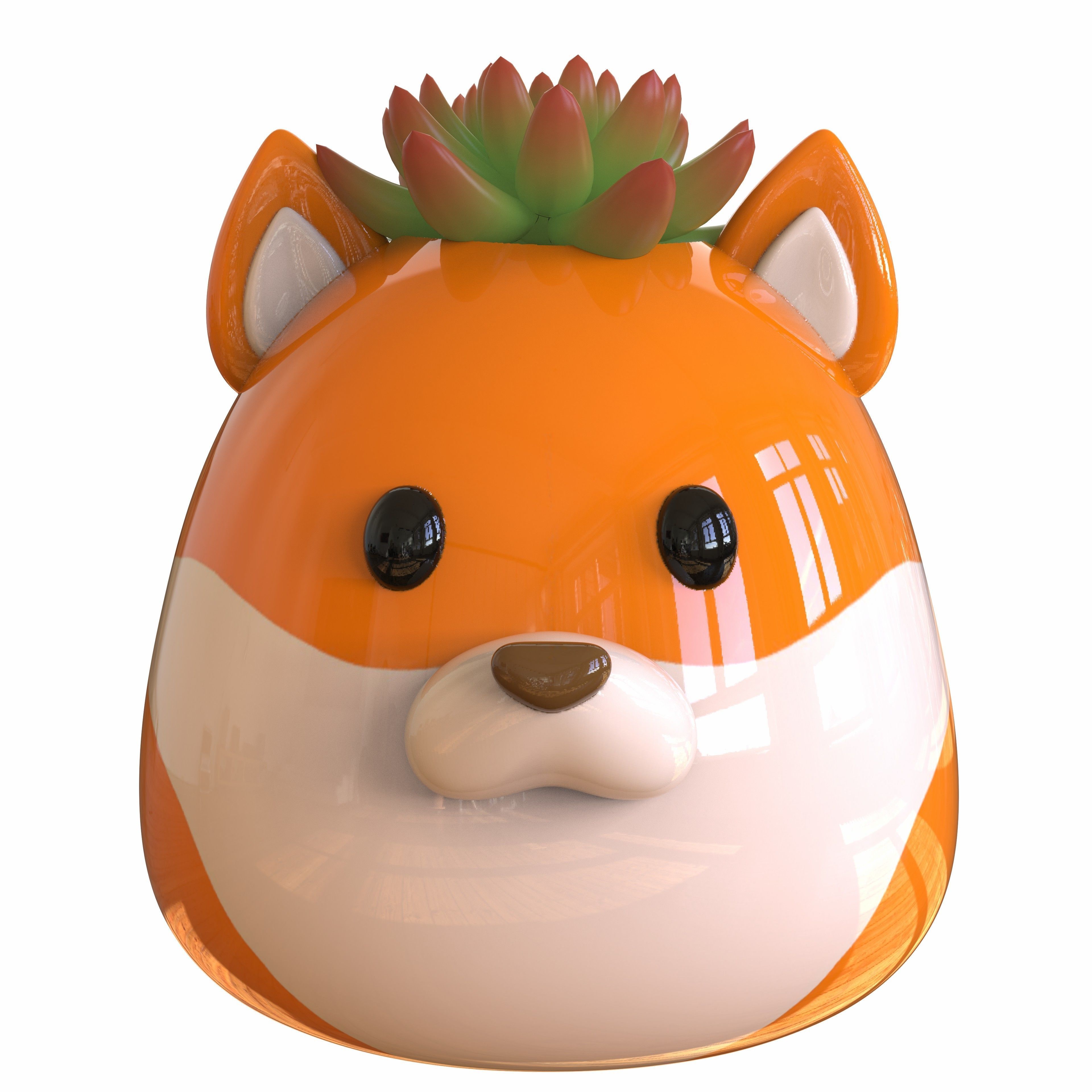 Cute animal Pot Decor 3D print model_58