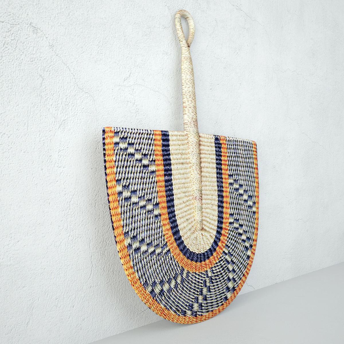 African Handwoven Fan 12 3D model_3