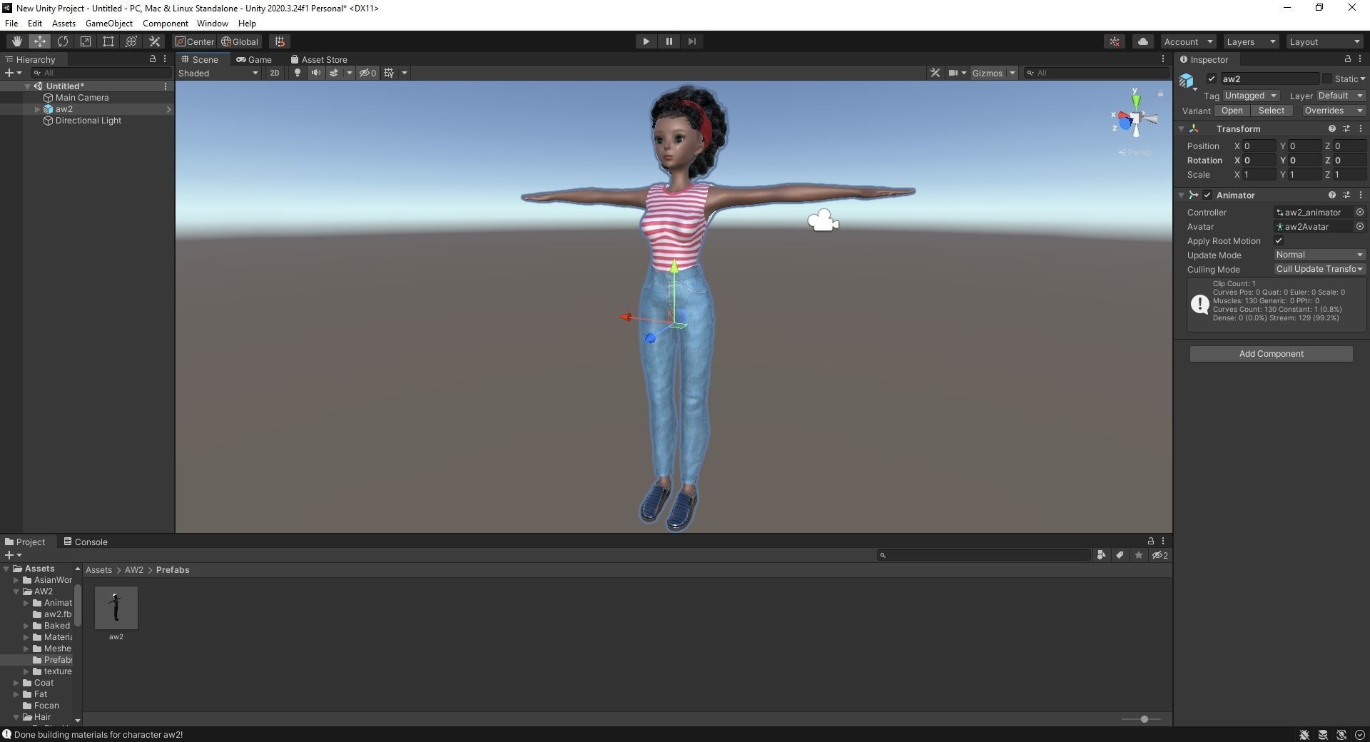 Cute African Female Cartoon Black afro rigged Woman 3D Low-poly 3D model_27