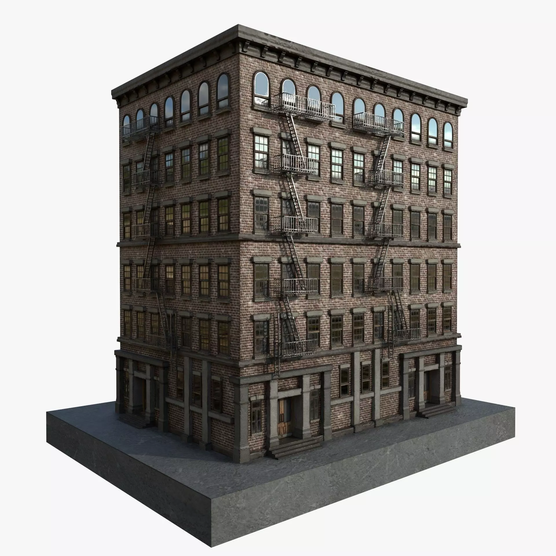 2-10 Old New york buildings Industrial 1930 3D model_0
