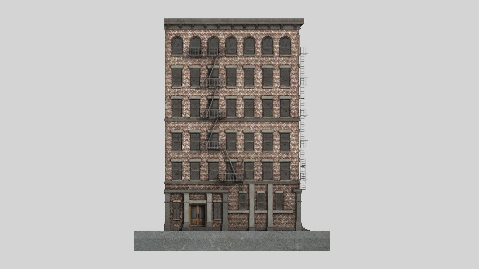 2-10 Old New york buildings Industrial 1930 3D model_3