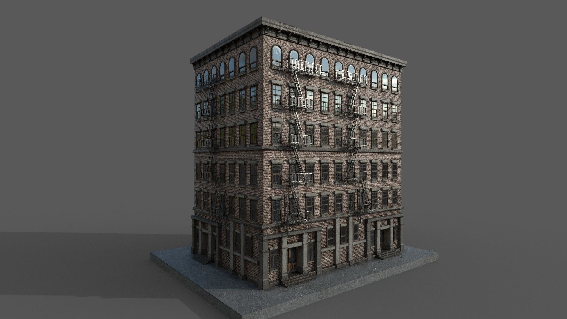 2-10 Old New york buildings Industrial 1930 3D model_1