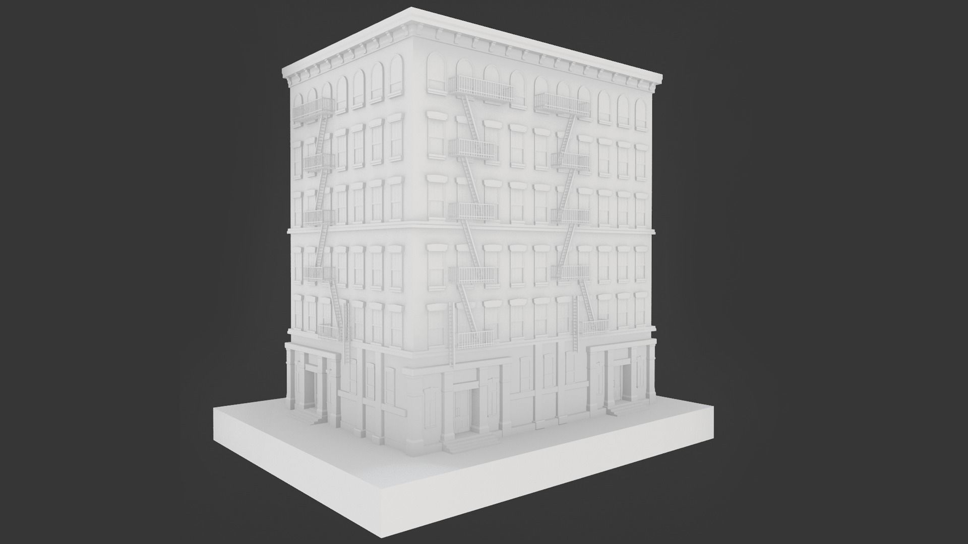2-10 Old New york buildings Industrial 1930 3D model_7