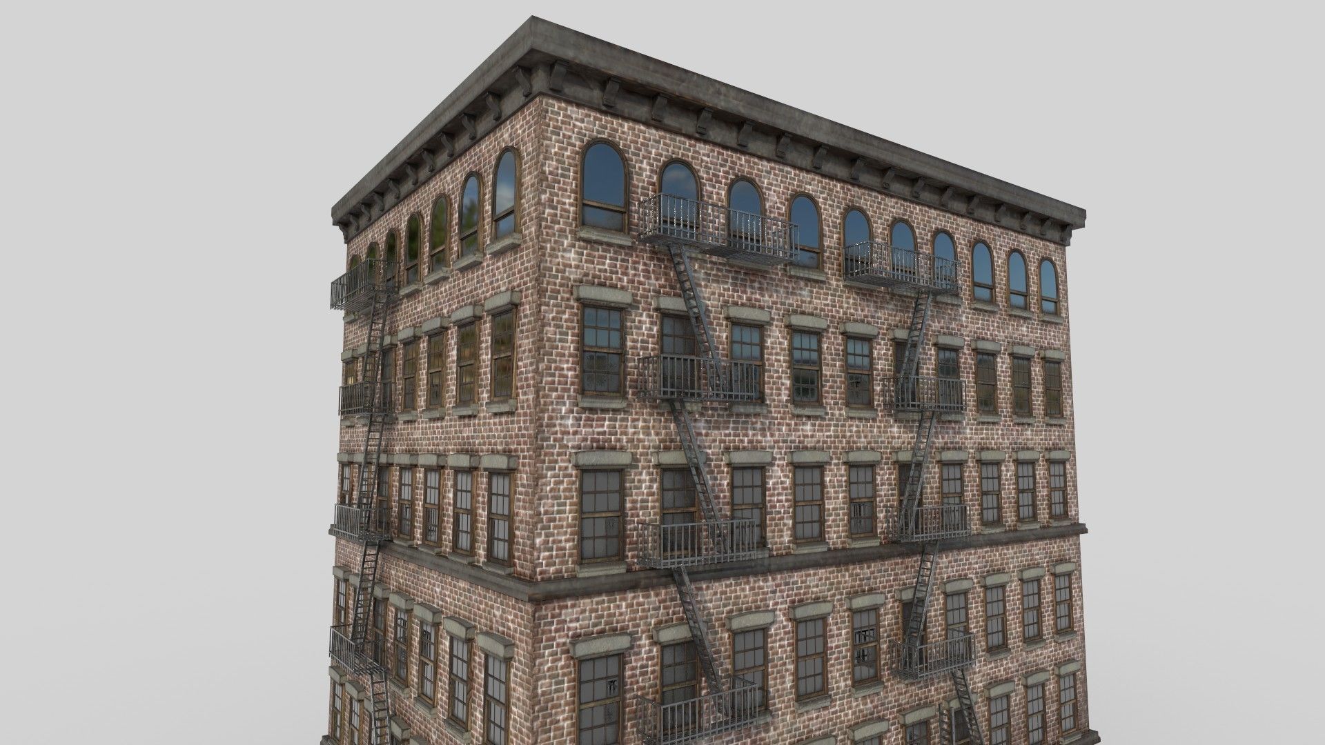 2-10 Old New york buildings Industrial 1930 3D model_5