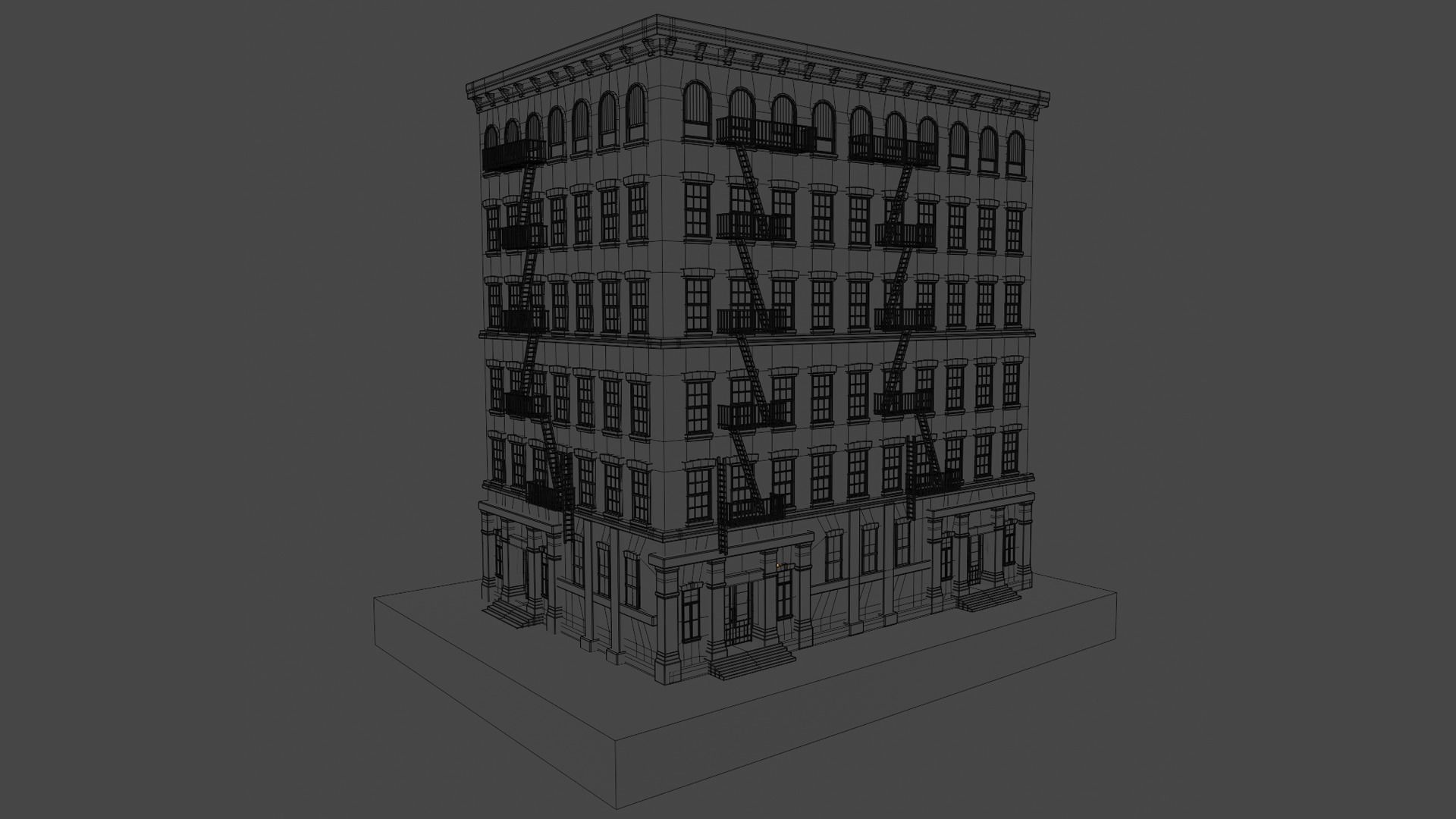 2-10 Old New york buildings Industrial 1930 3D model_8