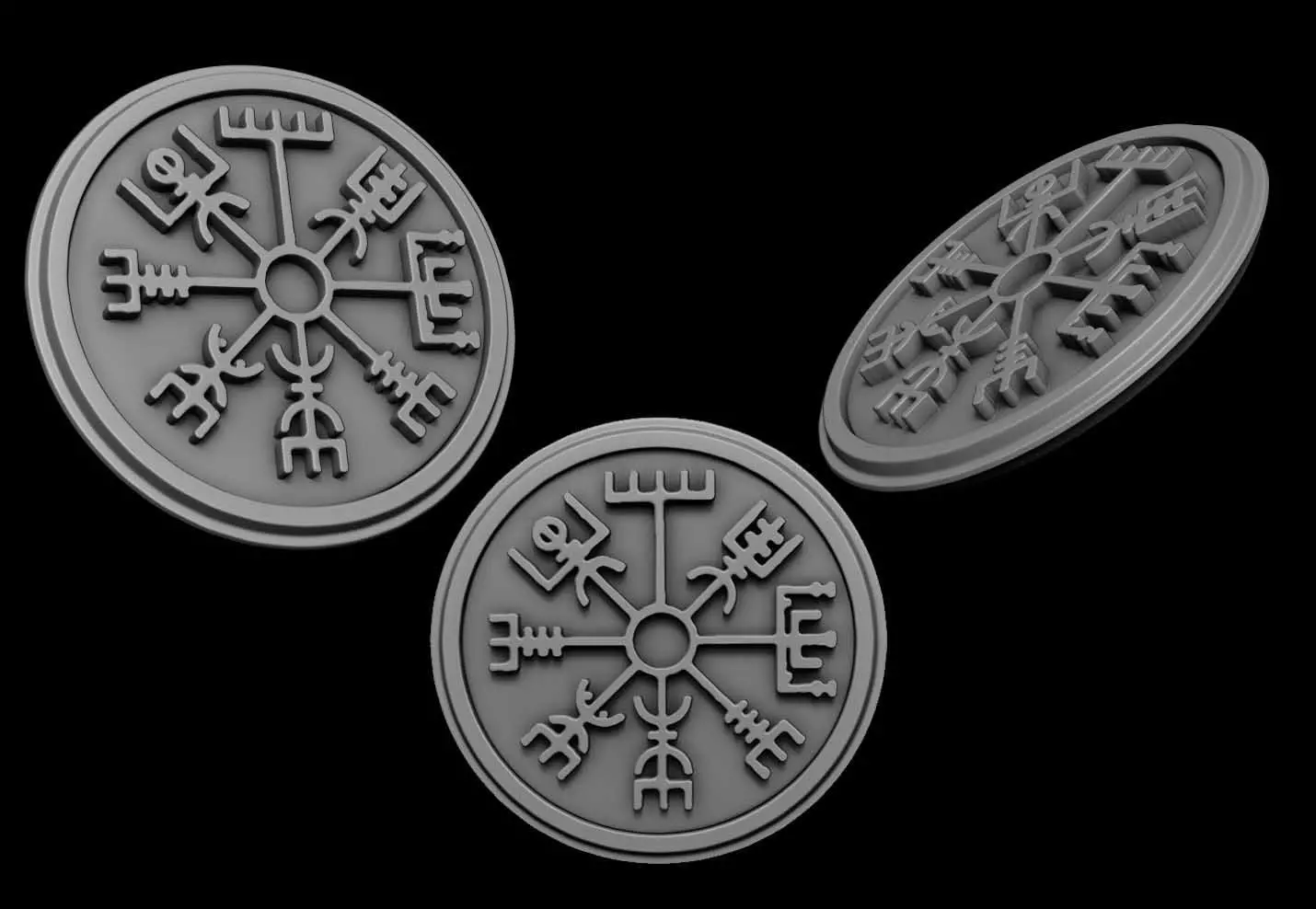 VEGVISIR THE VIKING COMPASS RUNIC COMPASS 3D print model_0