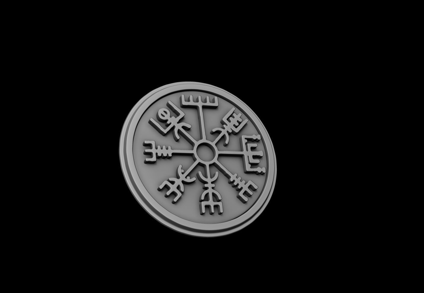 VEGVISIR THE VIKING COMPASS RUNIC COMPASS 3D print model_2