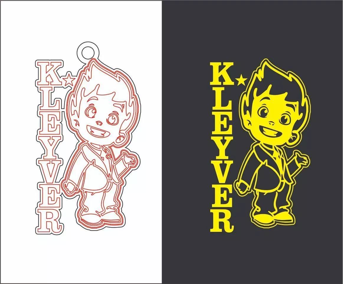 Boy pendent for lazer fiber machine 3D model_0