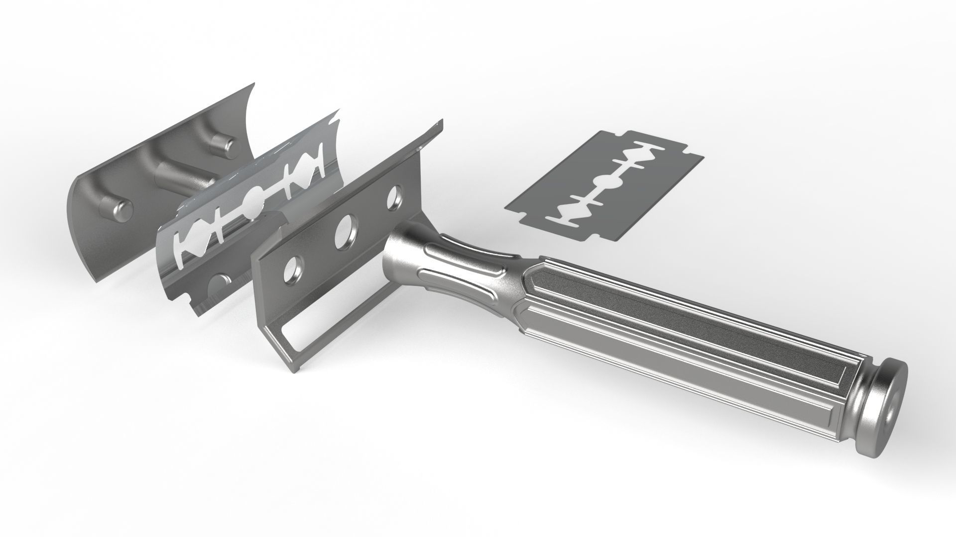 NOSTALGIC SHAVING BLADE Low-poly 3D model_9