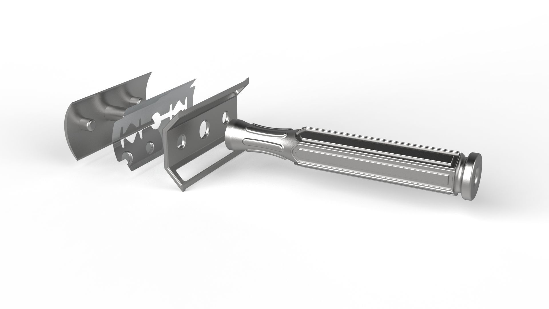 NOSTALGIC SHAVING BLADE Low-poly 3D model_7