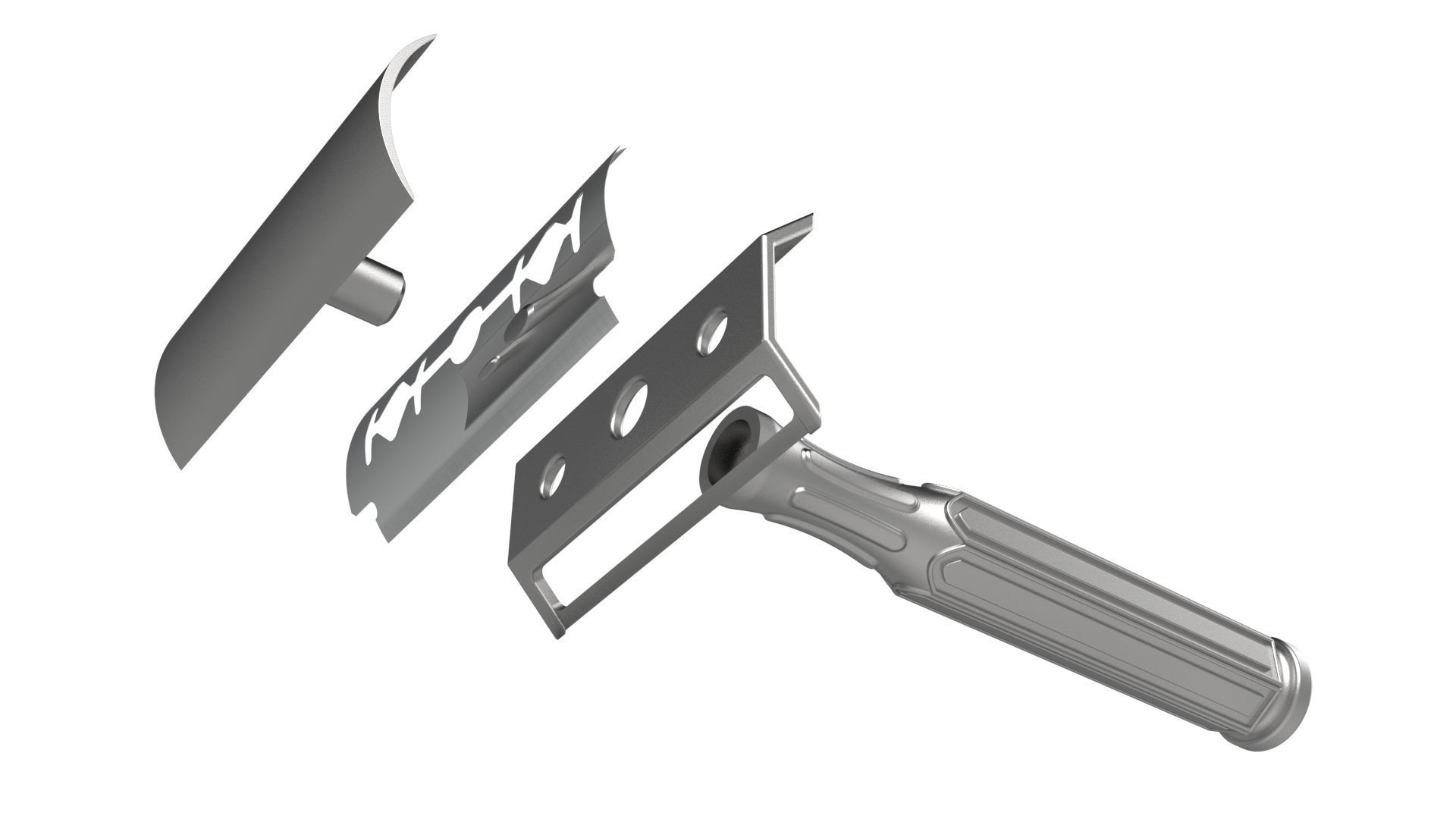 NOSTALGIC SHAVING BLADE Low-poly 3D model_8