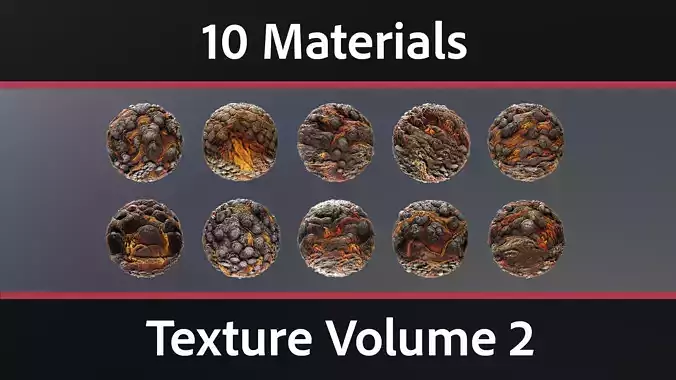 10 Materials Lava Seamless PBR Volume 2 Texture