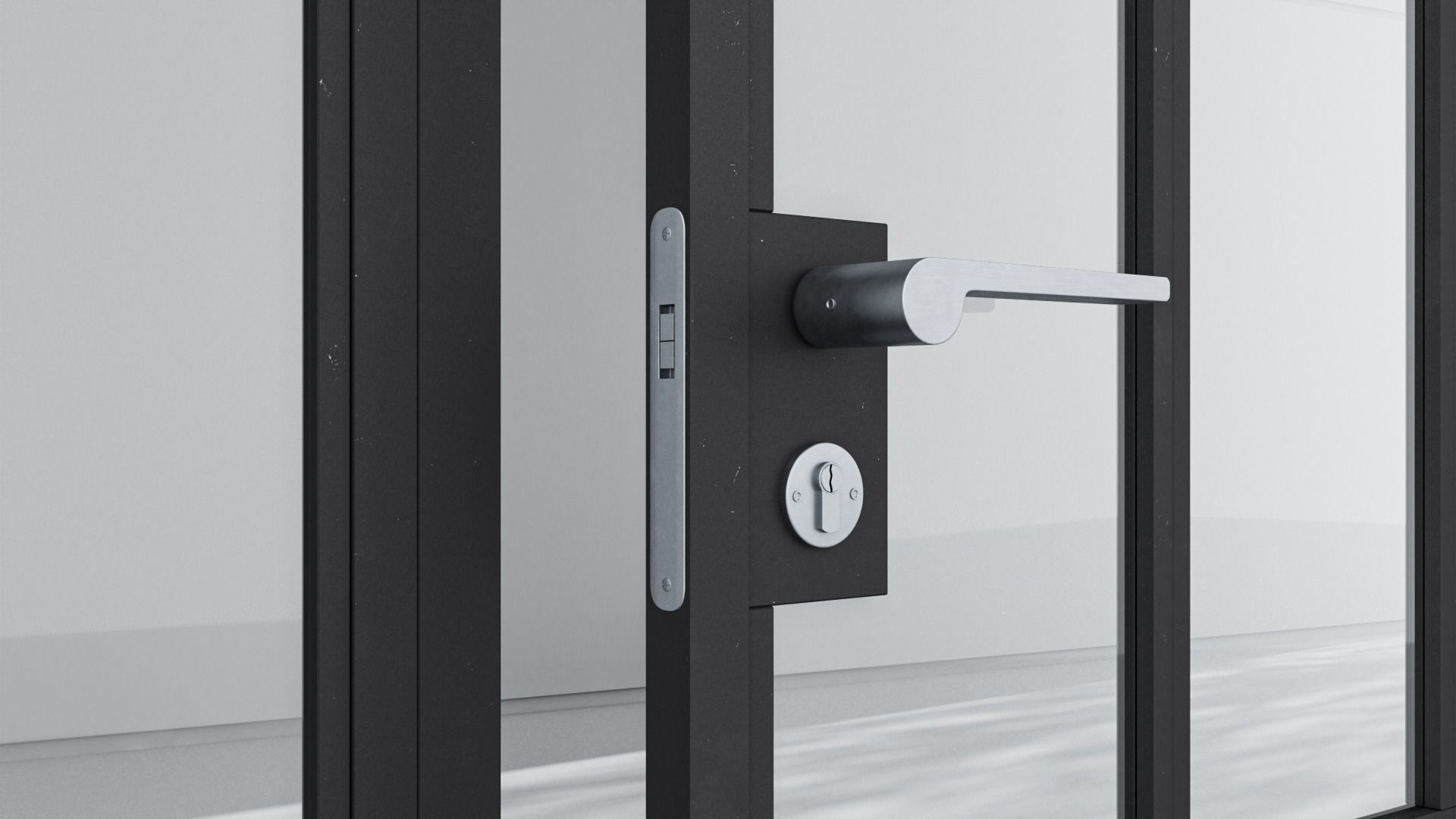 Aluminium door 182 3D model_4