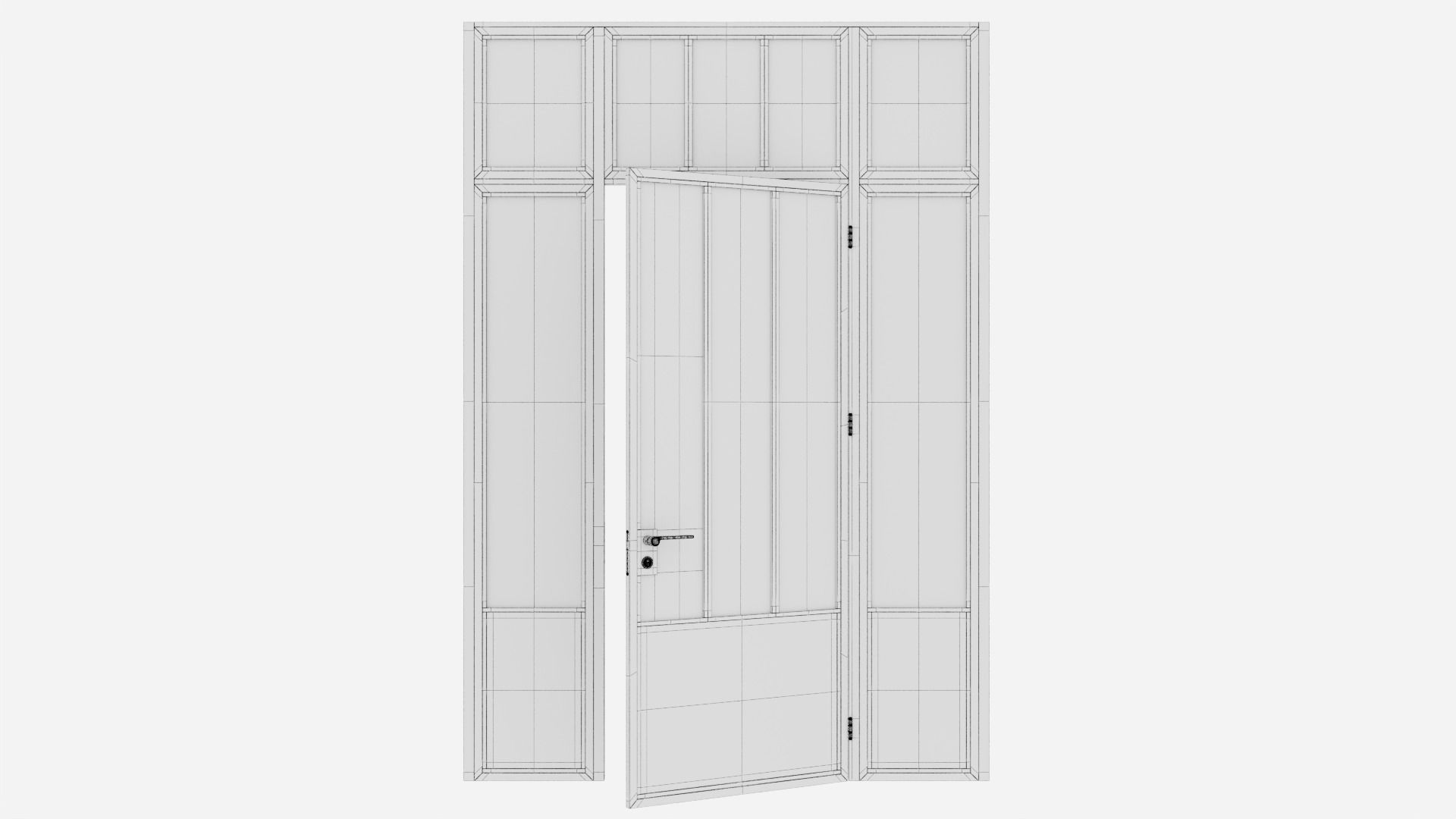 Aluminium door 182 3D model_5