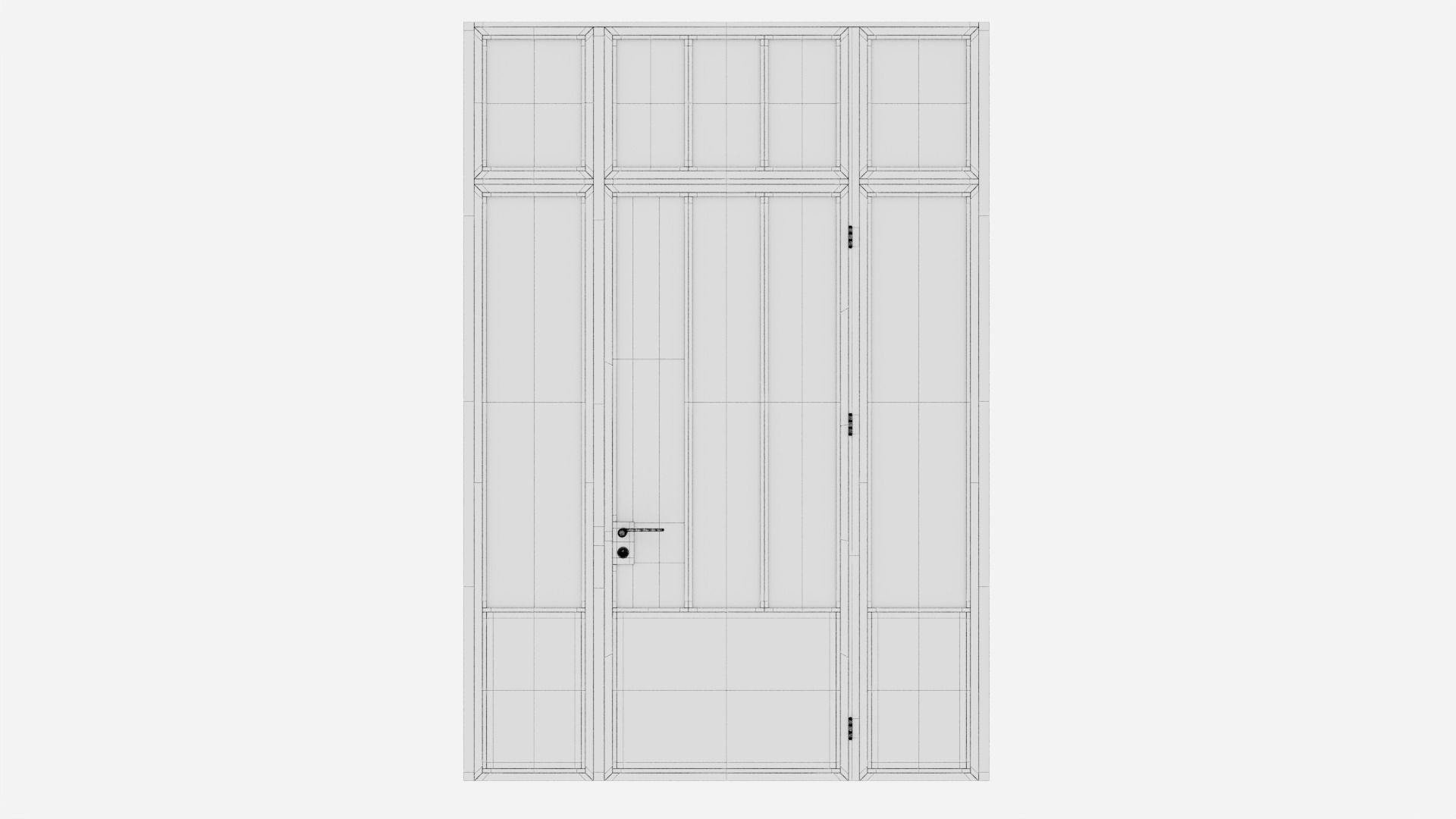 Aluminium door 182 3D model_6