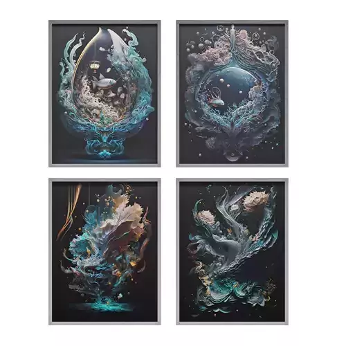 Pictures 4 set of four frames