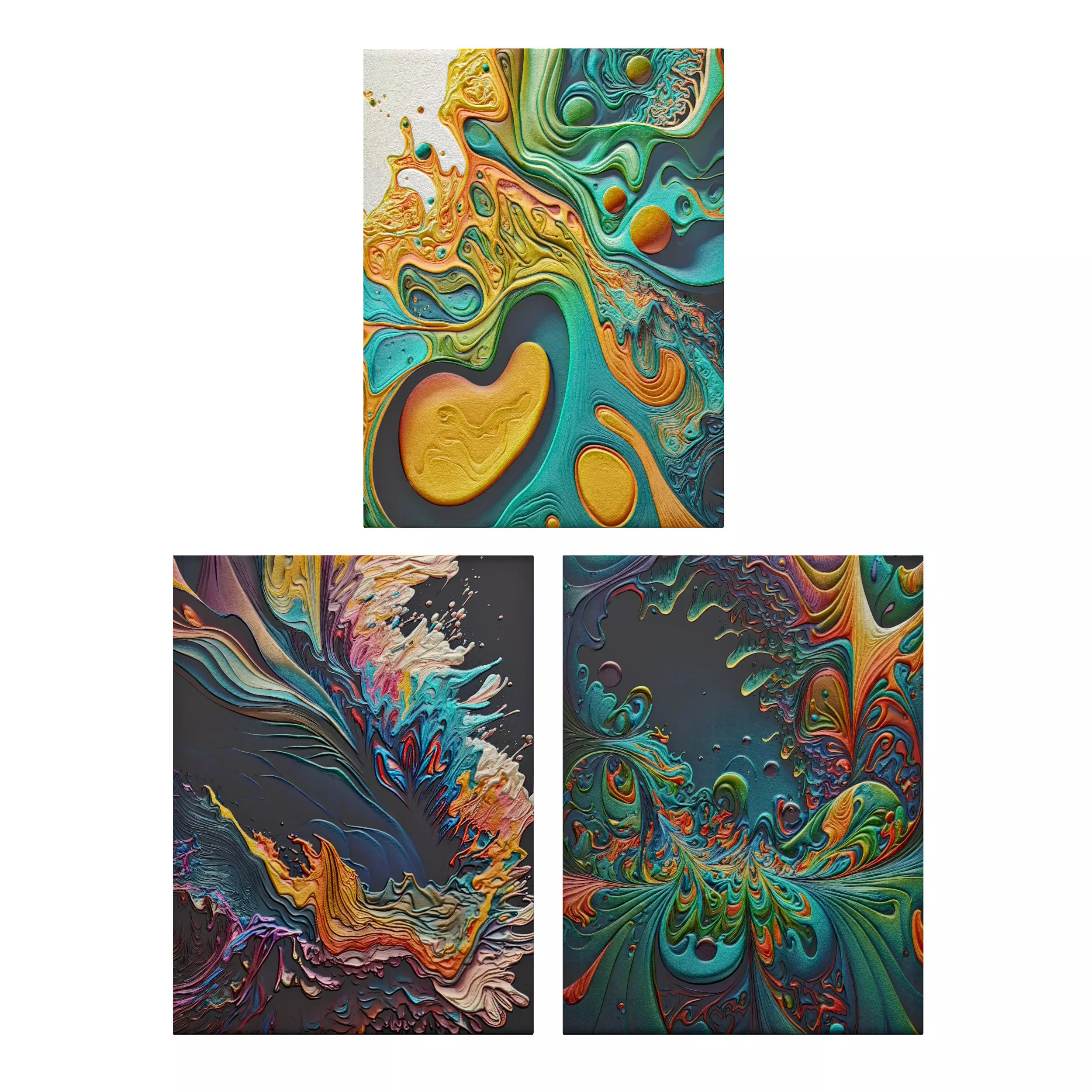 Pictures 6 mockup of empty cardboard boxes Low-poly 3D model_0