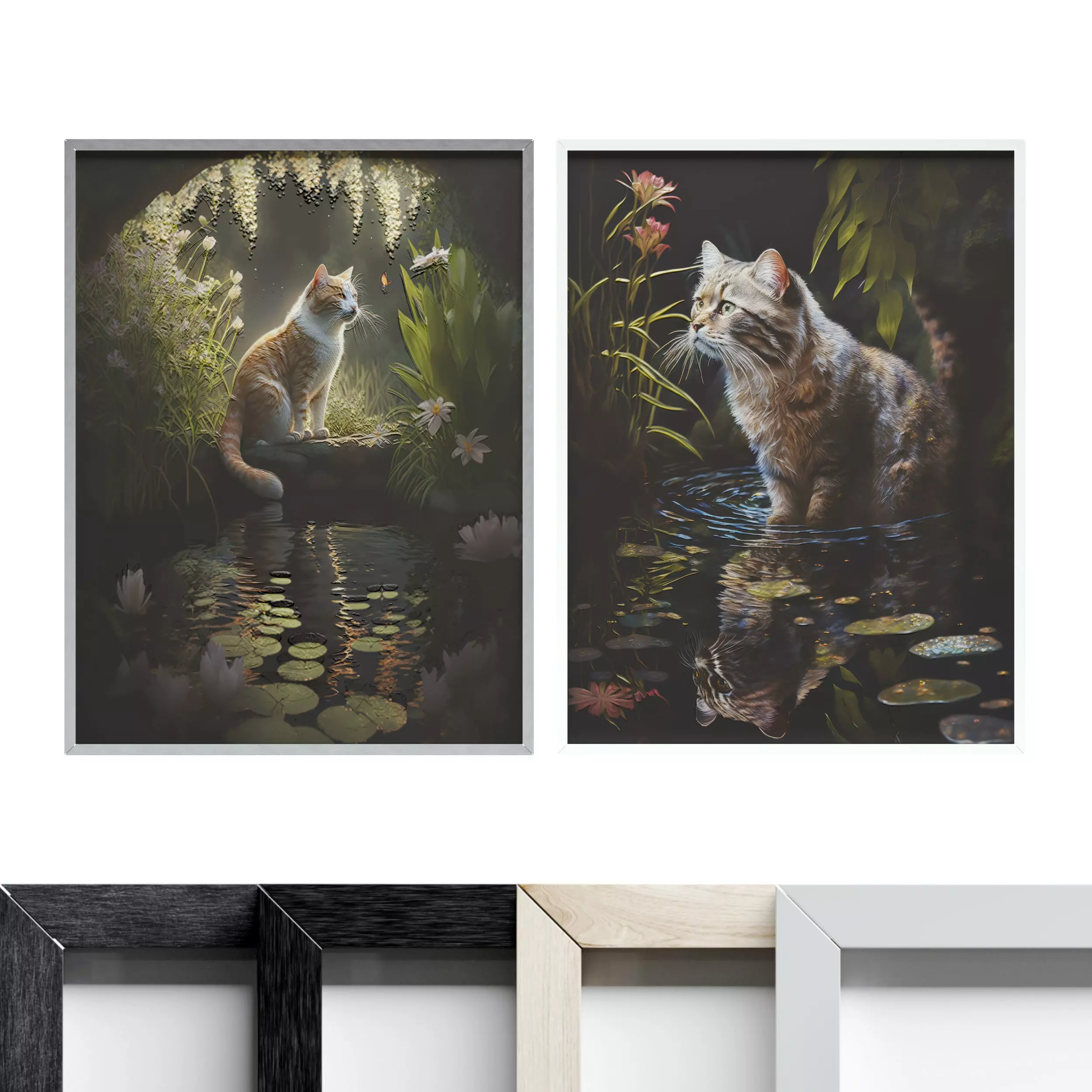 Pictures 8 mirrors for bathroom wall - Low-poly 3D model_0