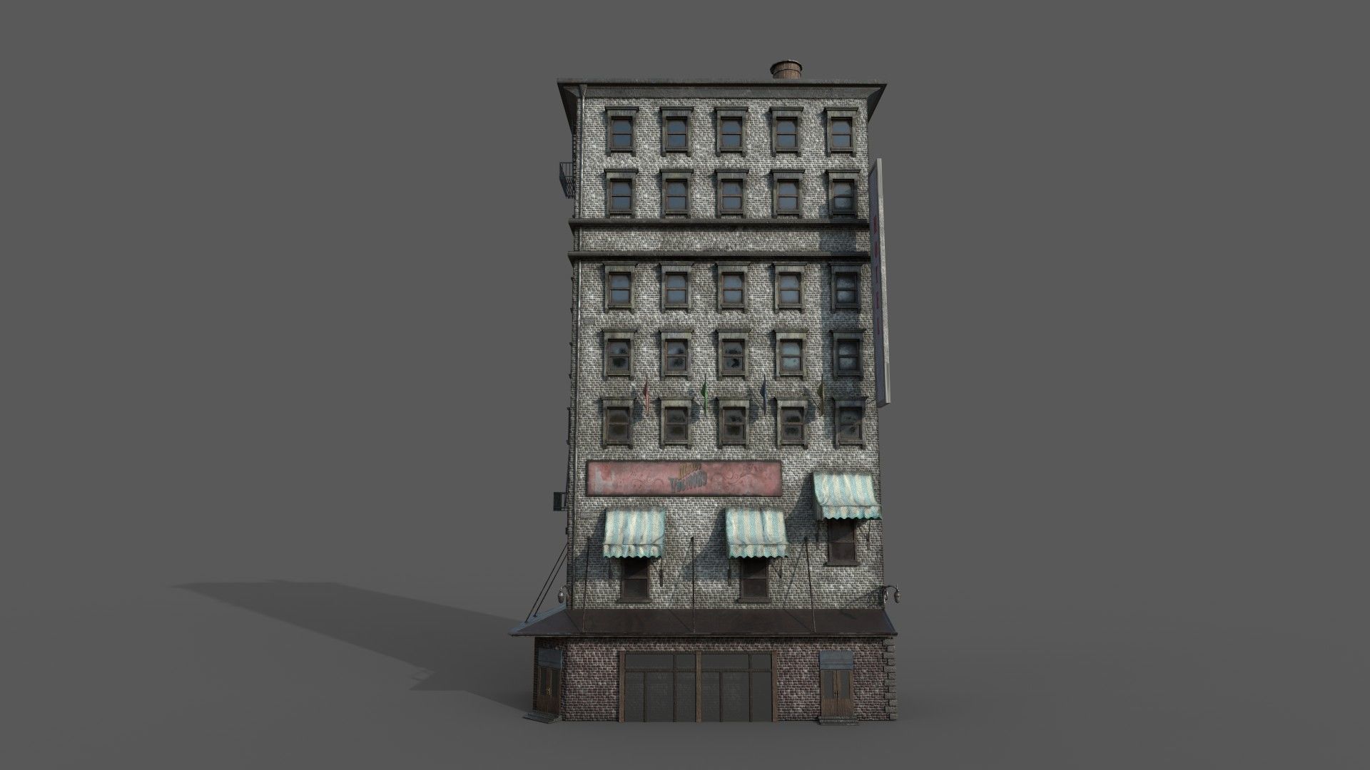 3-10 Old New york buildings Hotel 1930 3D model_1