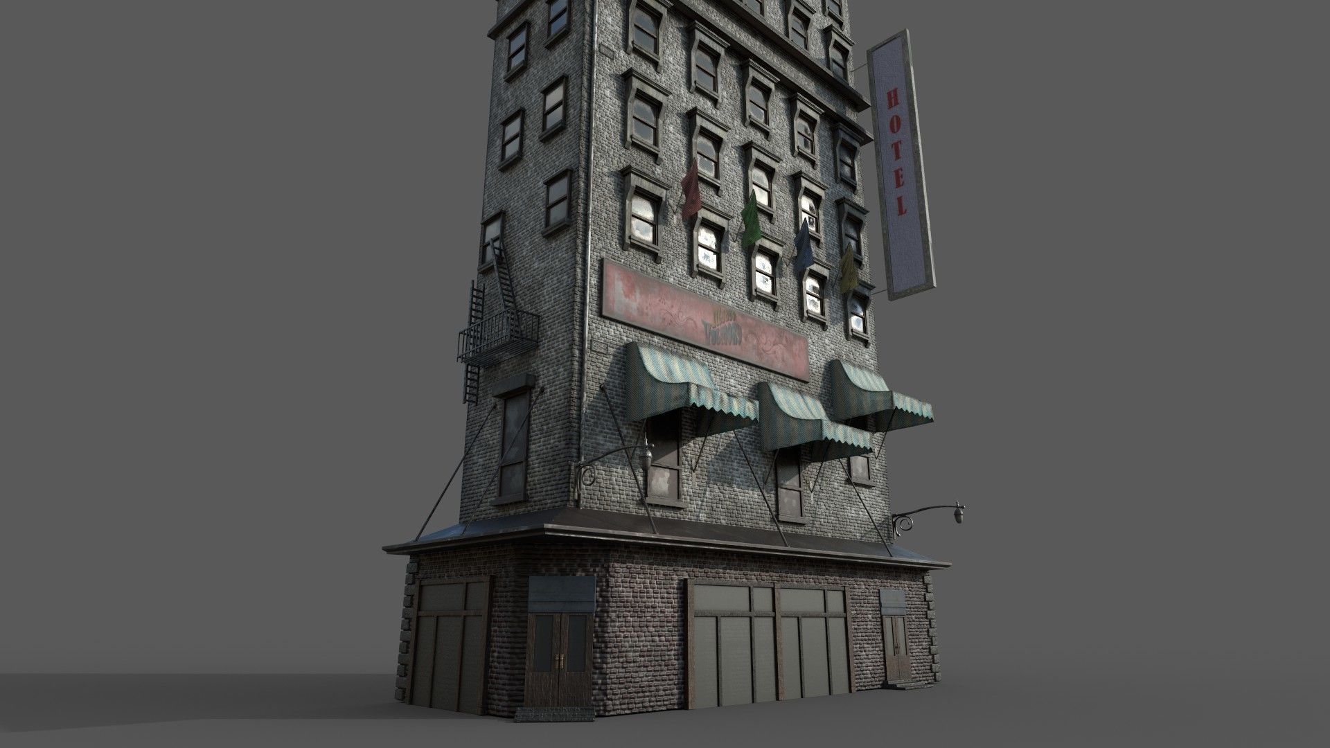 3-10 Old New york buildings Hotel 1930 3D model_5
