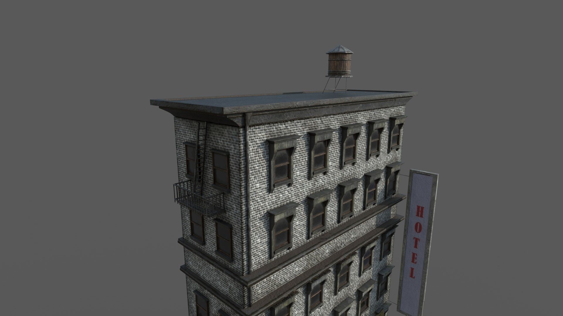 3-10 Old New york buildings Hotel 1930 3D model_4