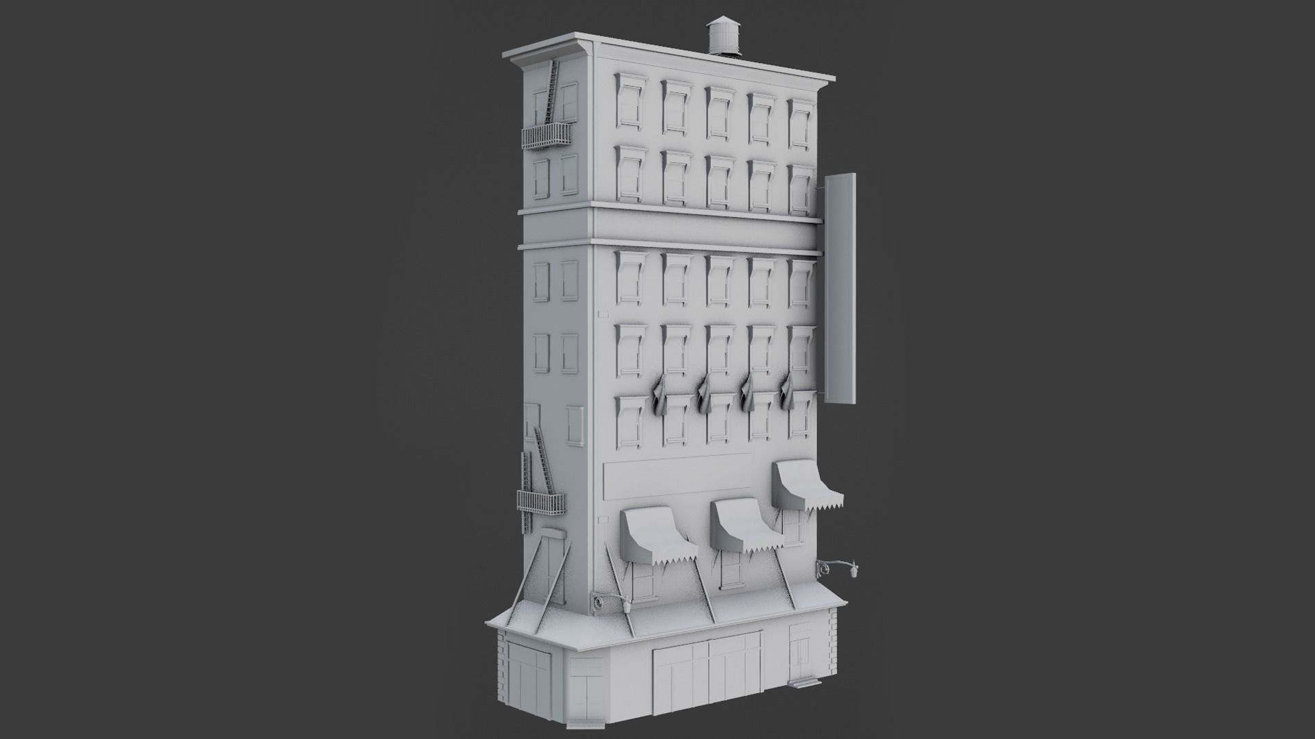 3-10 Old New york buildings Hotel 1930 3D model_7