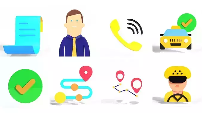 3D Icon Collection taxi driver wearing hat