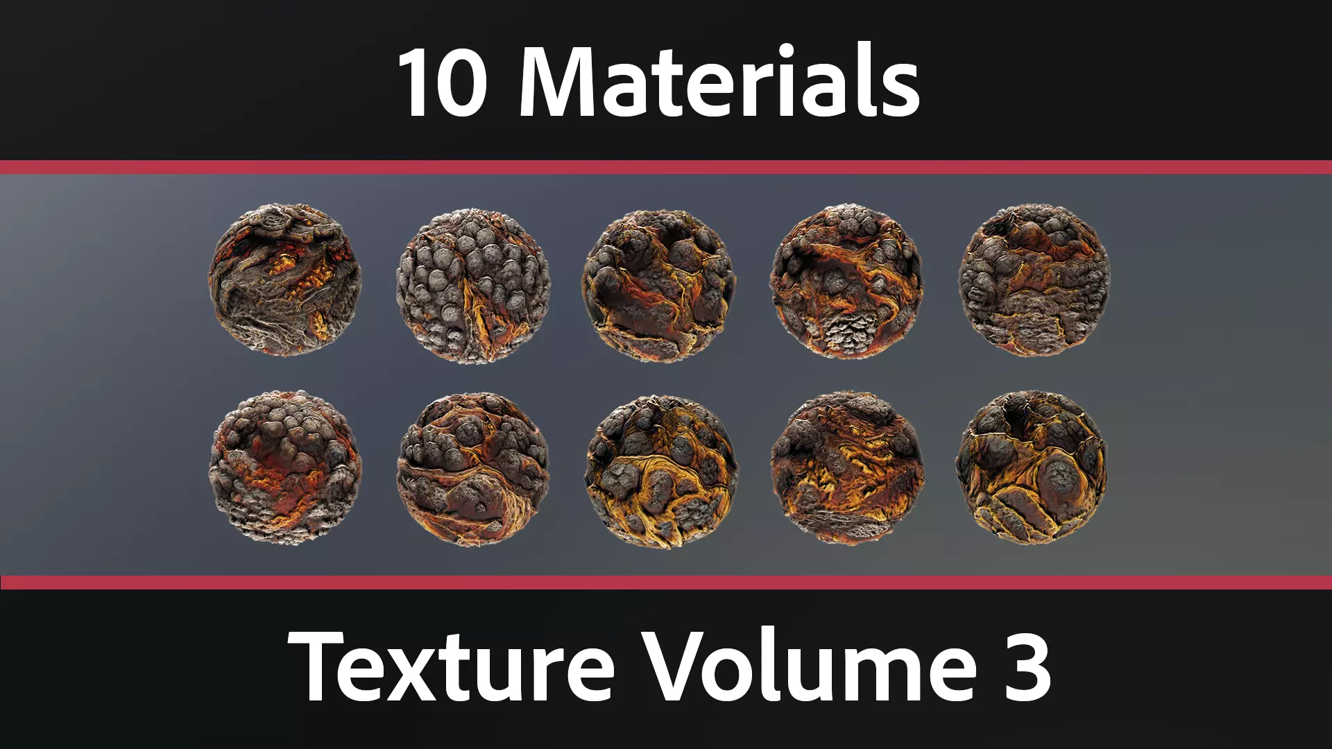 10 Materials Lava Seamless PBR Volume 3 Texture_0