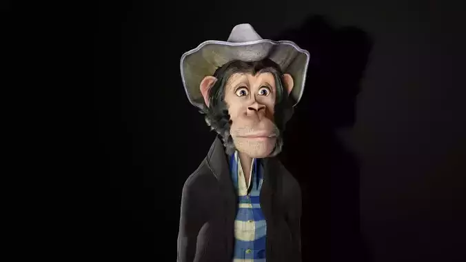 Chimpanzee High quality character full Rigged and Animated 