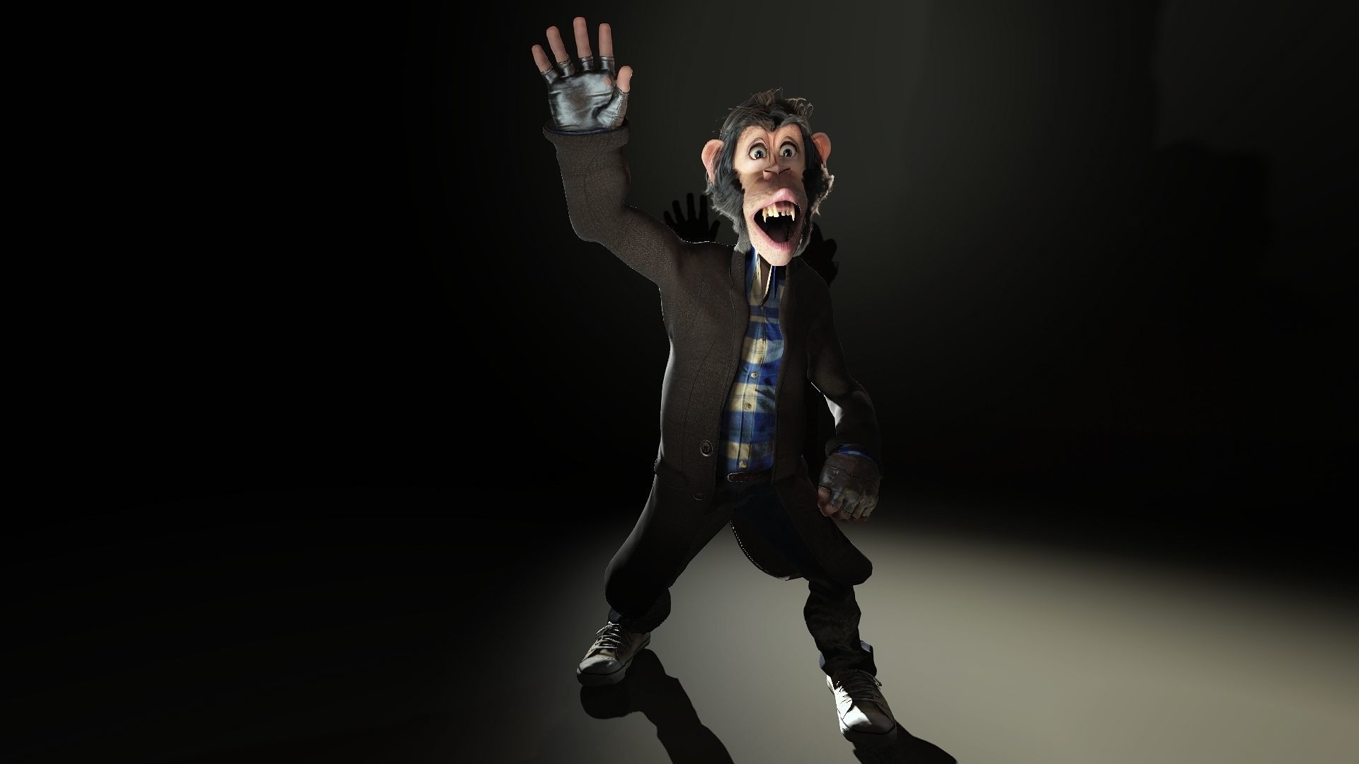 Chimpanzee High quality character full Rigged and Animated 3D model_4