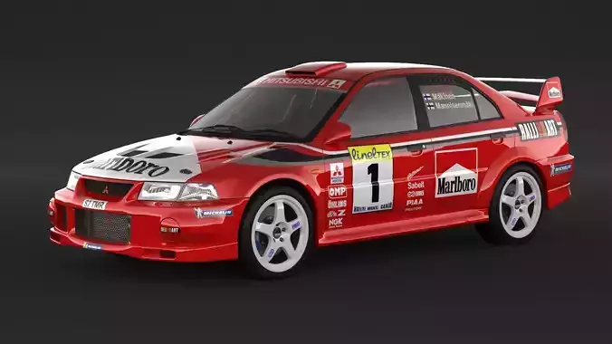 Mitsubishi Lancer Evolution 6 Rally Car 3D model