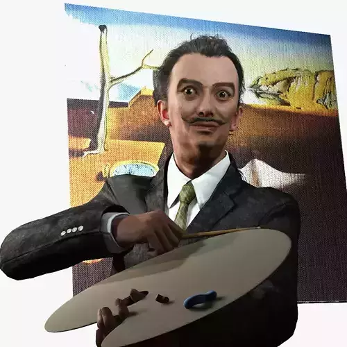 Salvador Dali High quality character full Rigged and Animated  3D model