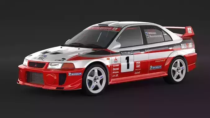 Mitsubishi Lancer Evolution 5 Rally Car 3D model
