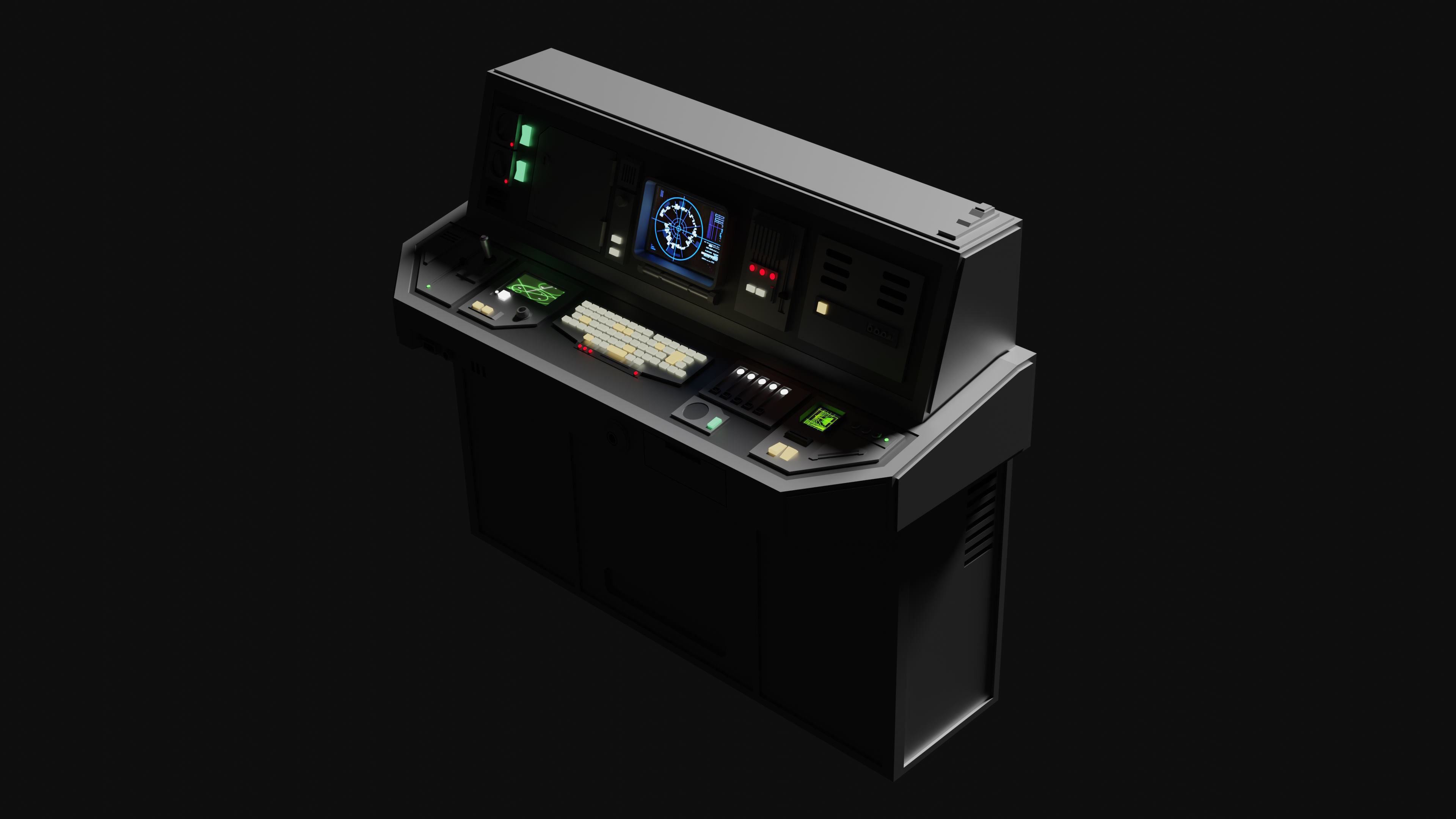 Retro Sci-Fi Computer Stations - Control Panels Kit - 5 Models   3D model_15