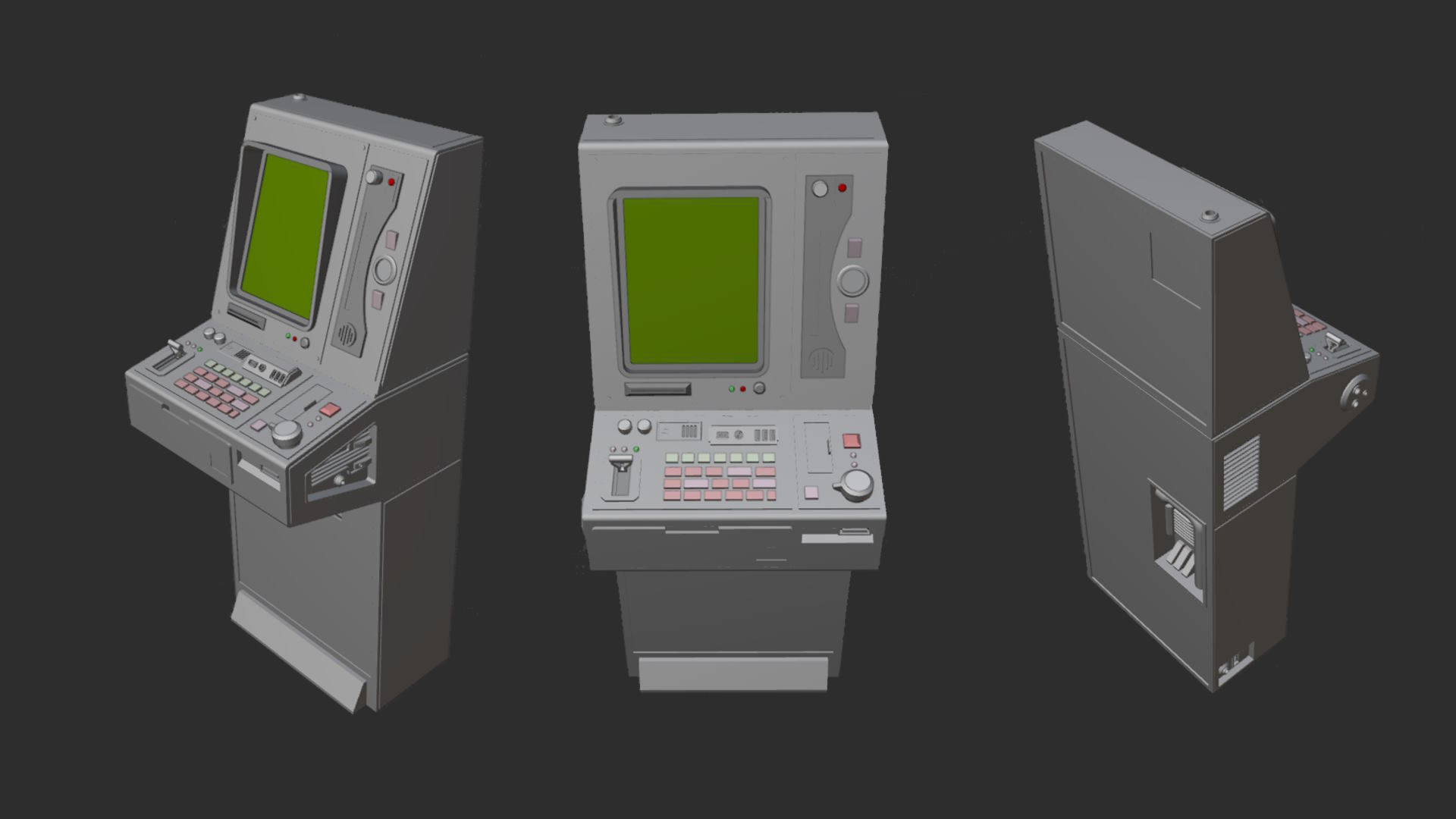 Retro Sci-Fi Computer Stations - Control Panels Kit - 5 Models   3D model_20