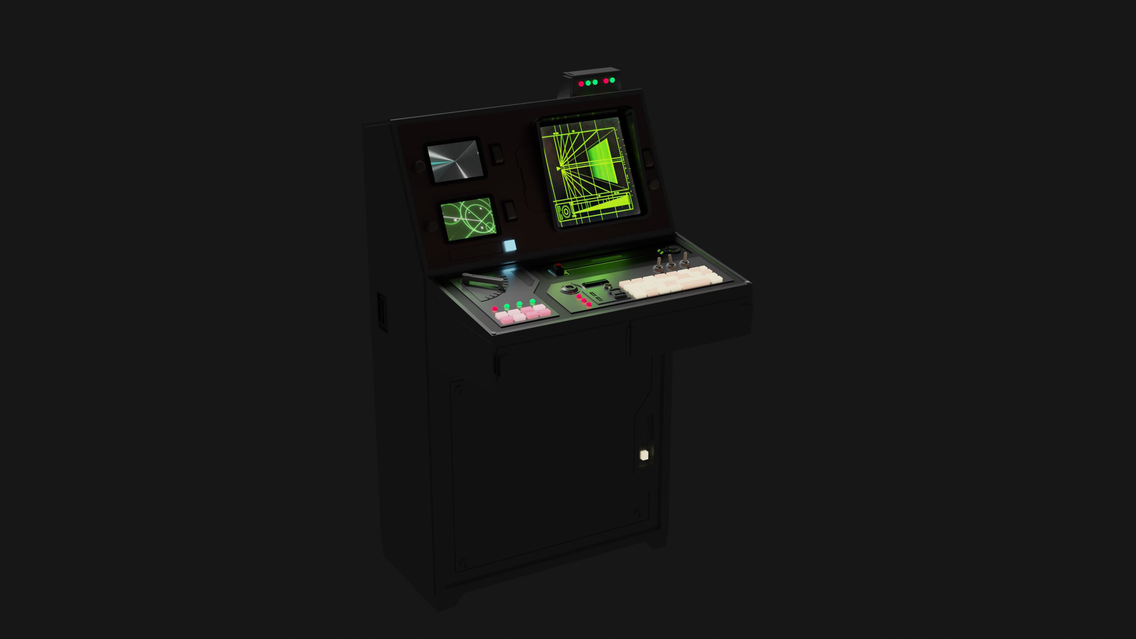 Retro Sci-Fi Computer Stations - Control Panels Kit - 5 Models   3D model_10