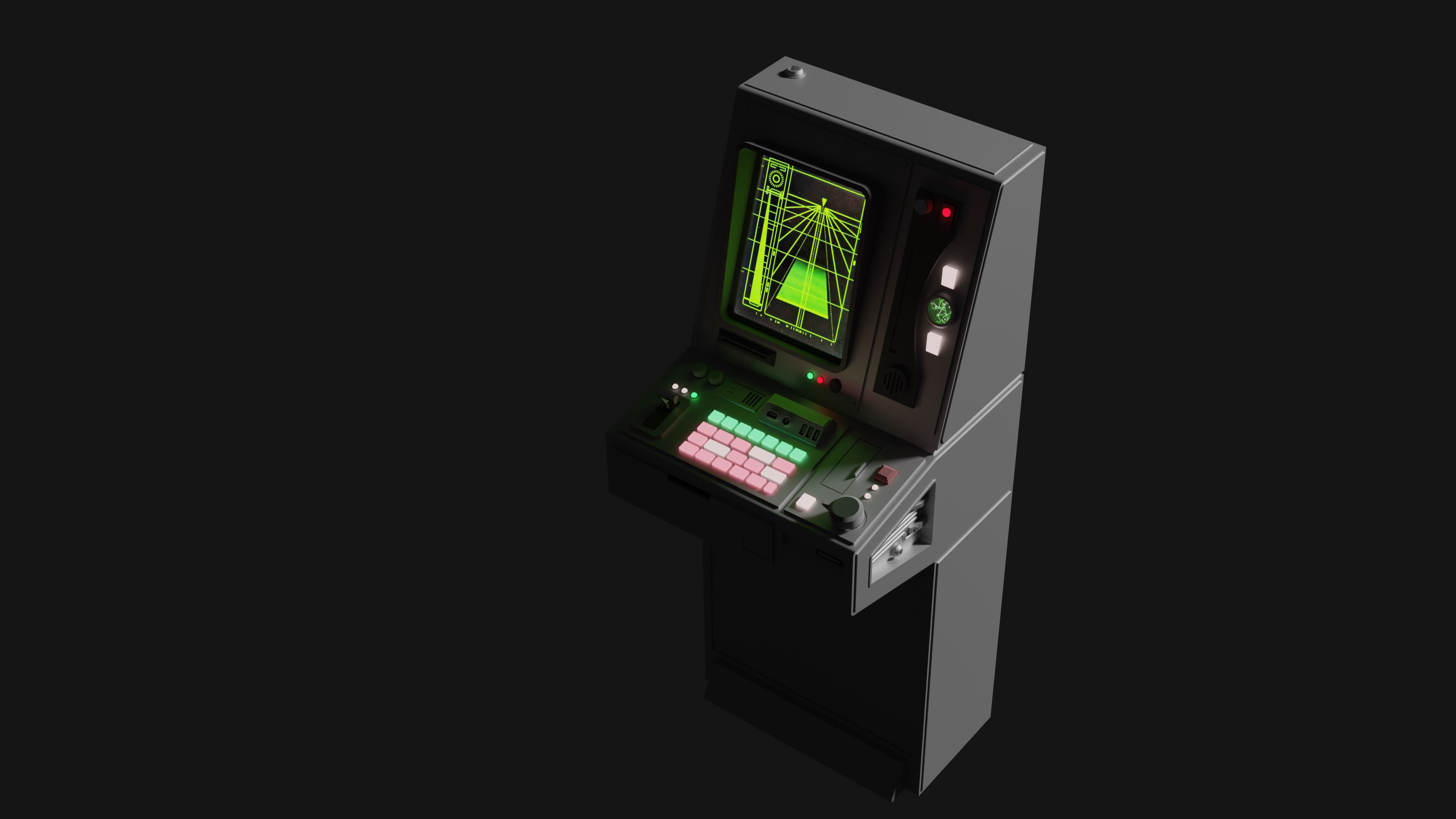 Retro Sci-Fi Computer Stations - Control Panels Kit - 5 Models   3D model_3