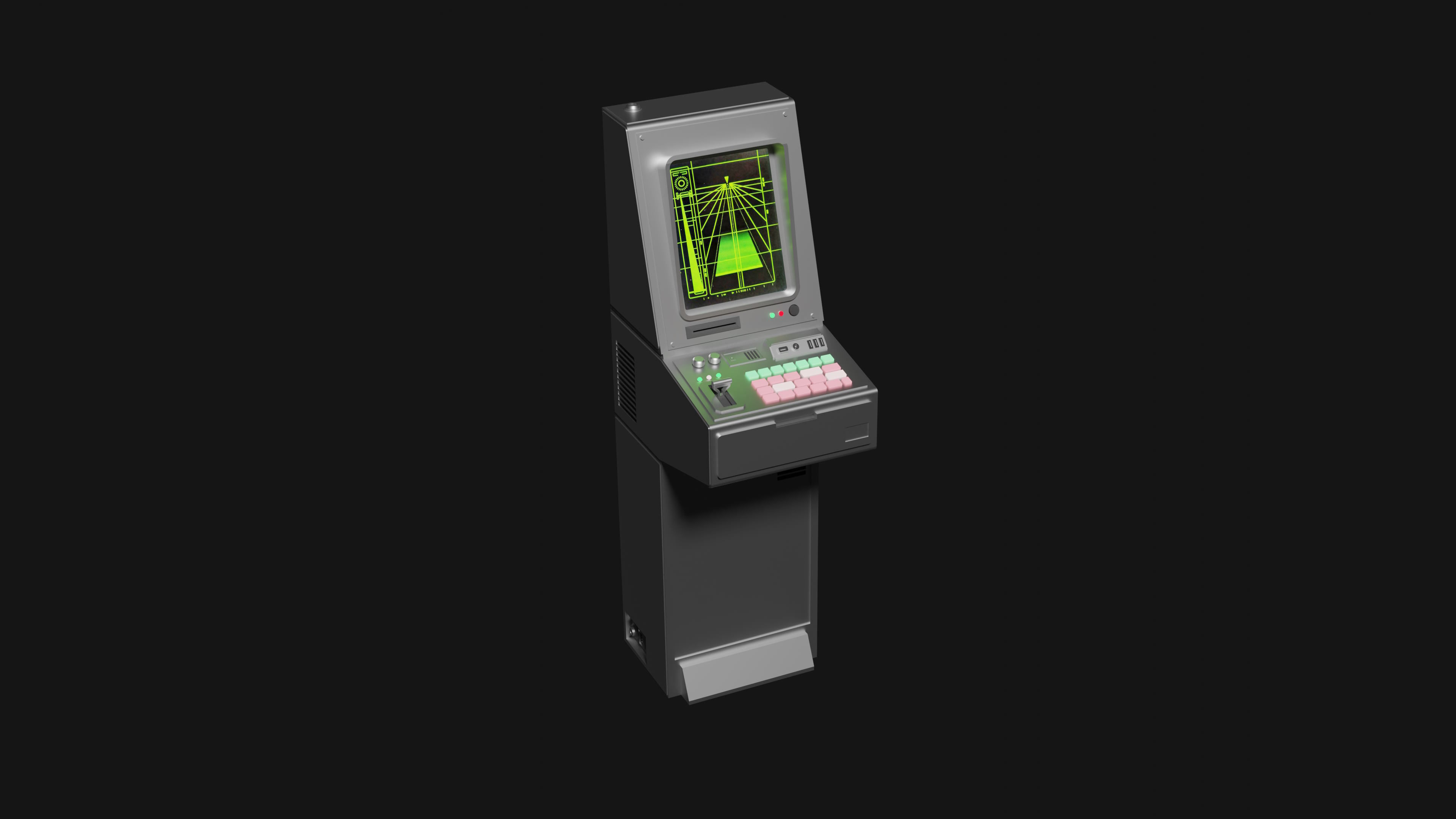 Retro Sci-Fi Computer Stations - Control Panels Kit - 5 Models   3D model_17