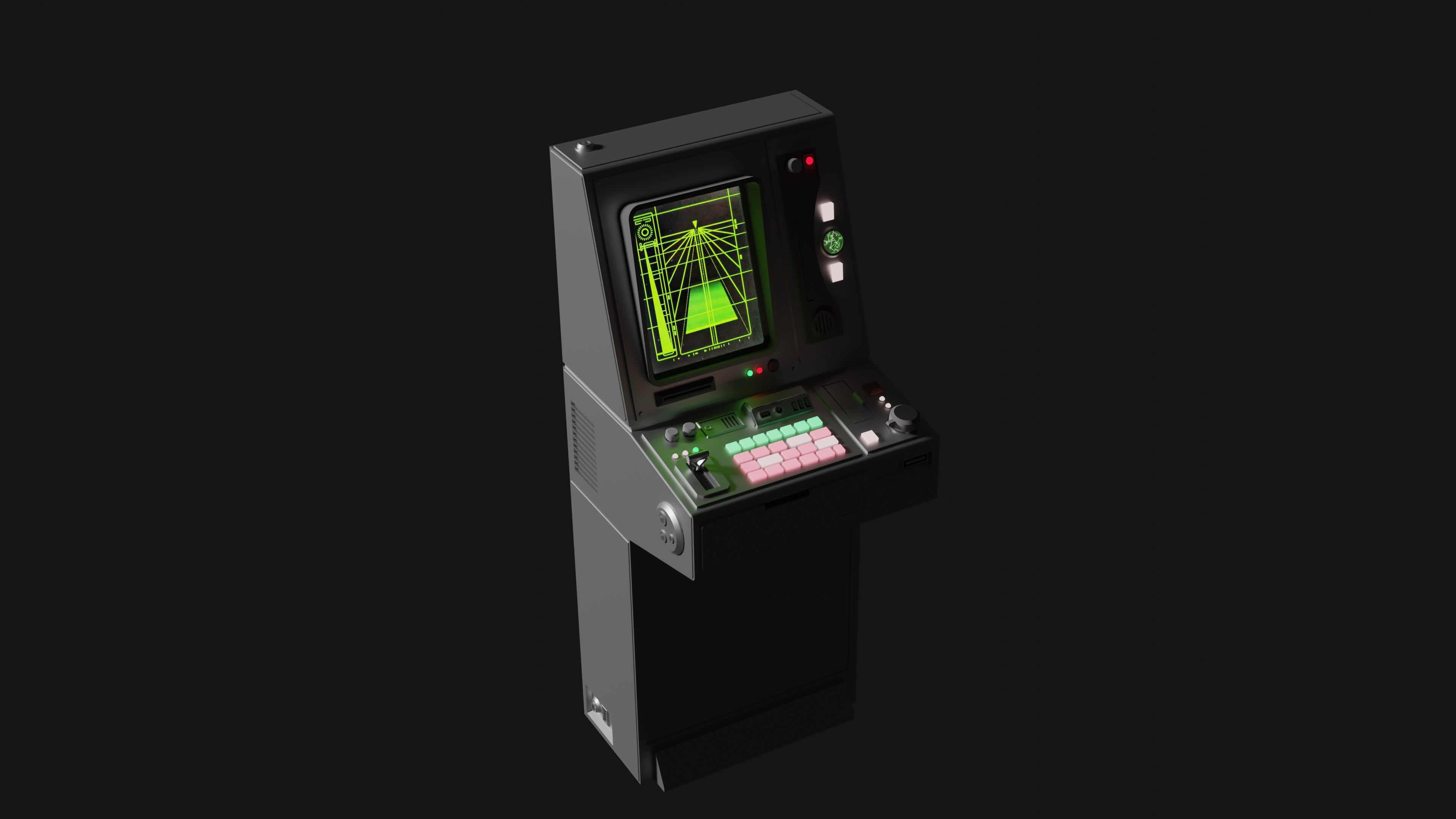 Retro Sci-Fi Computer Stations - Control Panels Kit - 5 Models   3D model_2